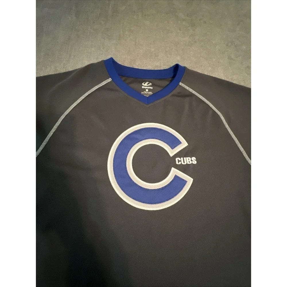 Chicago Cubs Jersey Mens M Gray Blue Dynasty MLB Baseball‎ Logo Athletic Team